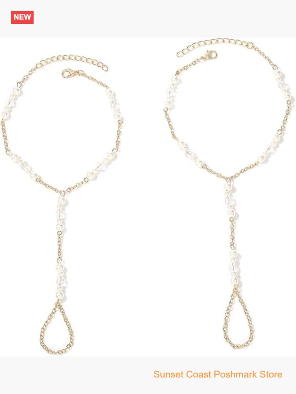 Pearl Toe Ring Anklet Bracelet Gold Barefoot Sandals Foot Chain Wedding Jewelry